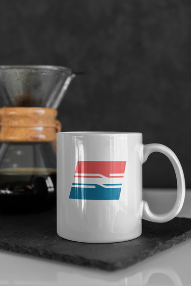 USA flag print latte mug